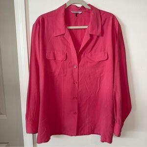 Lady Hathaway 100% Silk Pink Button Down Top